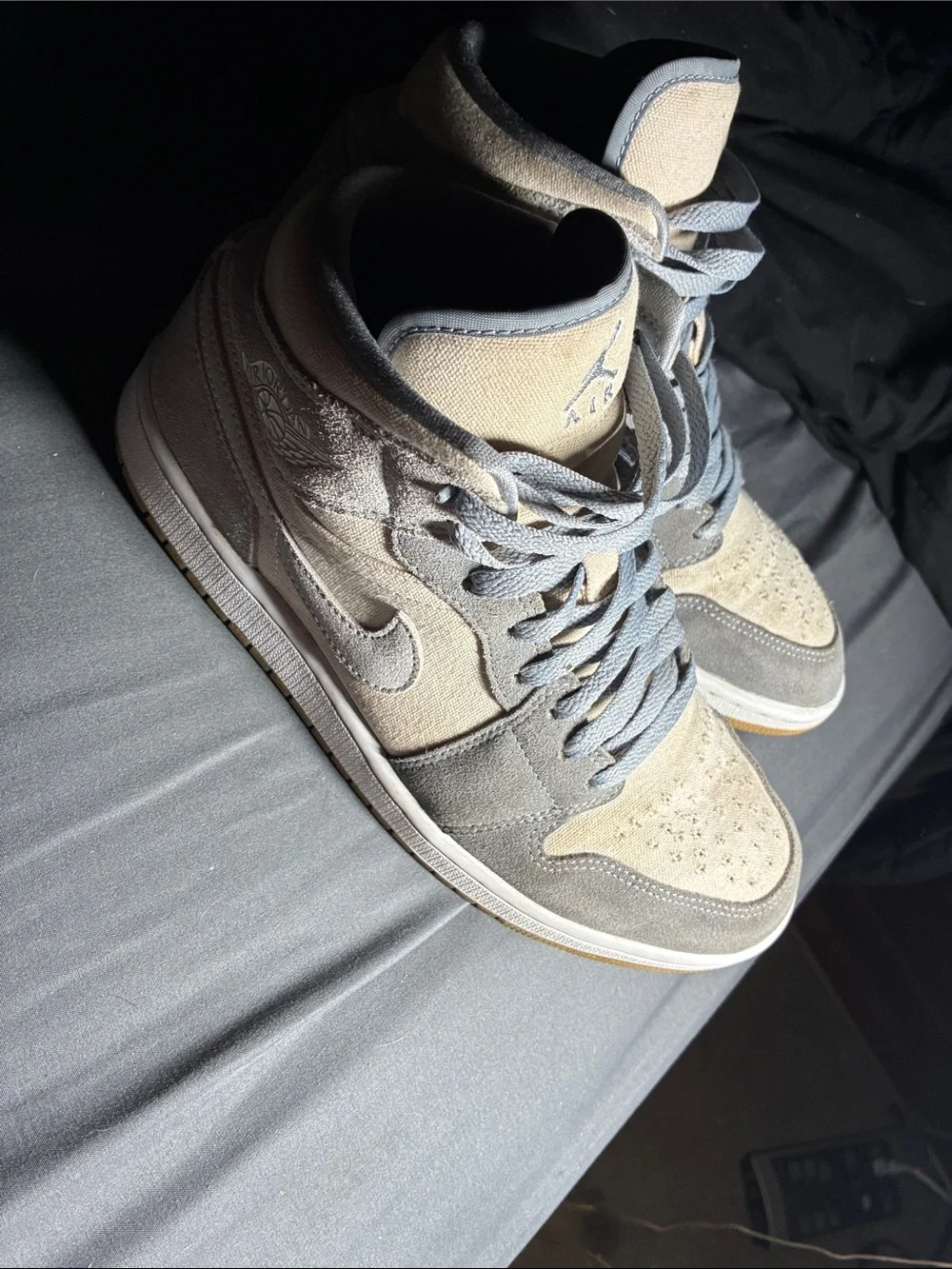 Nike Air Jordan 1 Mid Beige & Grey Suede